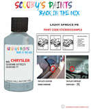 paint code location sticker for Chrysler Intrepid Magnesium Code: Pk Car Touch Up Paint
