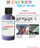 paint code location sticker for Chrysler Plymouth Plum Code: C7 Car Touch Up Paint