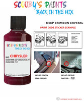 paint code location sticker for Chrysler Caravan Deep Crimson Crystal Code: Phf Car Touch Up Paint