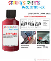 paint code location sticker for Chrysler Caravan Like Candy Apple Code: Dt3522 Car Touch Up Paint