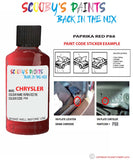 paint code location sticker for Chrysler Avenger Paprika Red Code: P88 Car Touch Up Paint