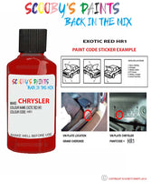 paint code location sticker for Chrysler Plymouth Exotic Red Code: Hr1 Car Touch Up Paint
