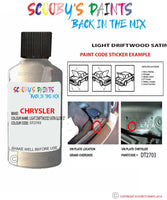 paint code location sticker for Chrysler Vision Light Driftwood Satin Glow Code: Dt2703 Car Touch Up Paint