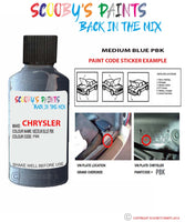 paint code location sticker for Chrysler Caravan Medium Blue Code: Pbk Car Touch Up Paint