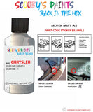 paint code location sticker for Chrysler Sebring Silver Mist Code: A5 Car Touch Up Paint
