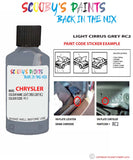 paint code location sticker for Chrysler Caravan Light Cirrus Grey Code: Rc2 Car Touch Up Paint
