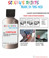 paint code location sticker for Chrysler Sebring Light Autumnwood Code: Pek Car Touch Up Paint