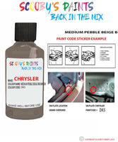 paint code location sticker for Chrysler Sebring Medium Pebble Beige Brown Code: Dk5 Car Touch Up Paint