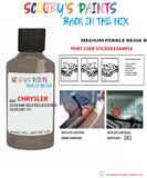 paint code location sticker for Chrysler Sebring Medium Pebble Beige Brown Code: Dk5 Car Touch Up Paint