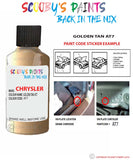 paint code location sticker for Chrysler Plymouth Golden Tan Code: At7 Car Touch Up Paint