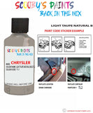 paint code location sticker for Chrysler Sebring Convertible Light Taupe Natural Beige Code: Tl2 Car Touch Up Paint