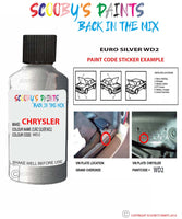 paint code location sticker for Chrysler Voyager Euro Silver Code: Wd2 Car Touch Up Paint