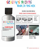 paint code location sticker for Chrysler Voyager Euro Silver Code: Wd2 Car Touch Up Paint