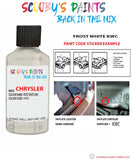 paint code location sticker for Chrysler Sebring Frost White Code: Kwc Car Touch Up Paint