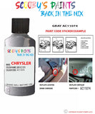 paint code location sticker for Chrysler Avenger Gray Code: Ac11074 Car Touch Up Paint