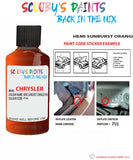 paint code location sticker for Chrysler Caliber Hemi Sunburst Orange Code: Pv6 Car Touch Up Paint