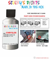 paint code location sticker for Chrysler Avenger Ice Silver Code: Ac11268 Car Touch Up Paint