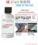 paint code location sticker for Chrysler 300 Series Ivory Code: Pwd Car Touch Up Paint