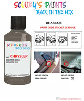 paint code location sticker for Chrysler Voyager Khaki Code: Zj3 Car Touch Up Paint