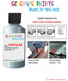 paint code location sticker for Chrysler Sebring Light Blue Code: T19 Car Touch Up Paint