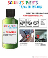 paint code location sticker for Chrysler Vision Light Buckskin Code: Ac10855 Car Touch Up Paint
