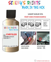 paint code location sticker for Chrysler Caravan Light Gold Code: Syl Car Touch Up Paint