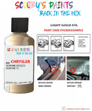 paint code location sticker for Chrysler Caravan Light Gold Code: Syl Car Touch Up Paint