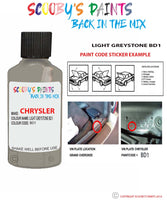 paint code location sticker for Chrysler Sebring Light Greystone Code: Bd1 Car Touch Up Paint