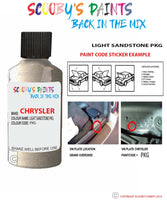 paint code location sticker for Chrysler Voyager Light Sandstone Code: Pkg Car Touch Up Paint