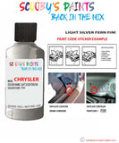 paint code location sticker for Chrysler Voyager Light Silver Fern Code: Pjm Car Touch Up Paint