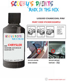 paint code location sticker for Chrysler Voyager Liquid Charcoal Code: Pav Car Touch Up Paint