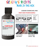 paint code location sticker for Chrysler Caliber Liquid Charcoal Code: Pav Car Touch Up Paint