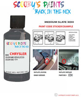 paint code location sticker for Chrysler Sebring Medium Slate Code: Xdh Car Touch Up Paint