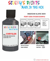paint code location sticker for Chrysler Caravan Medium Slate Code: Xdh Car Touch Up Paint