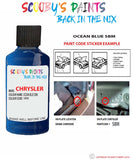 paint code location sticker for Chrysler Caravan Ocean Blue Code: Sbm Car Touch Up Paint