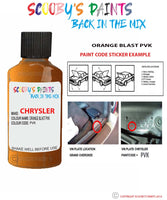paint code location sticker for Chrysler Neon Orange Blast Code: Pvk Car Touch Up Paint