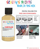 paint code location sticker for Chrysler Pt Cruiser Pastel Yellow Code: Pyd Car Touch Up Paint