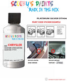 paint code location sticker for Chrysler Caravan Platinum Silver Code: Dt9060 Car Touch Up Paint