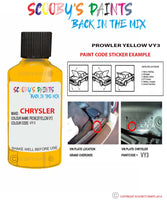 paint code location sticker for Chrysler Prowler Prowler Yellow Code: Vy3 Car Touch Up Paint