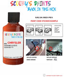 paint code location sticker for Chrysler Caravan Salsa Red Code: Pe5 Car Touch Up Paint