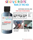 paint code location sticker for Chrysler Sebring Sapphire Crystal Code: Pbf Car Touch Up Paint
