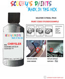 paint code location sticker for Chrysler Sebring Silver Steel Code: Pa4 Car Touch Up Paint