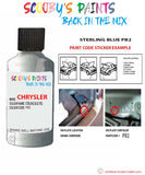 paint code location sticker for Chrysler Voyager Sterling Blue Code: Pb2 Car Touch Up Paint