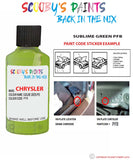 paint code location sticker for Chrysler 300 Series Sublime Green Code: Pfb Car Touch Up Paint