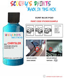 paint code location sticker for Chrysler Pt Cruiser Surf Blue Code: Pqd Car Touch Up Paint