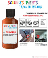 paint code location sticker for Chrysler Pt Cruiser Tangerine Orange Code: Hwb62554 Car Touch Up Paint