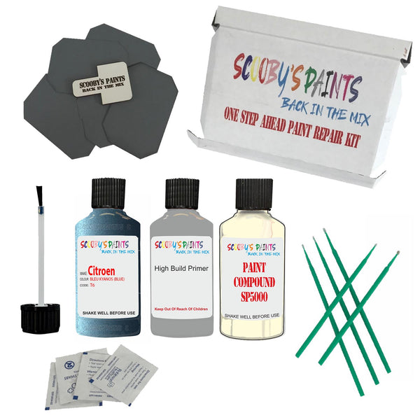 CITROEN BLEU KYANOS Paint Code T6/KGQ Touch Up Paint Repair Detailing Kit