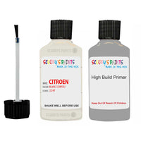 citroen jumper blanc corfou code 224f touch up Paint With primer undercoat anti rust scratches stone chip paint