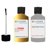 citroen c3 jaune heliodor code kau touch up Paint With primer undercoat anti rust scratches stone chip paint