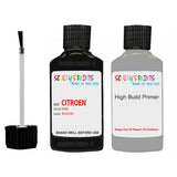 citroen c1 noir code bu0245 touch up Paint With primer undercoat anti rust scratches stone chip paint